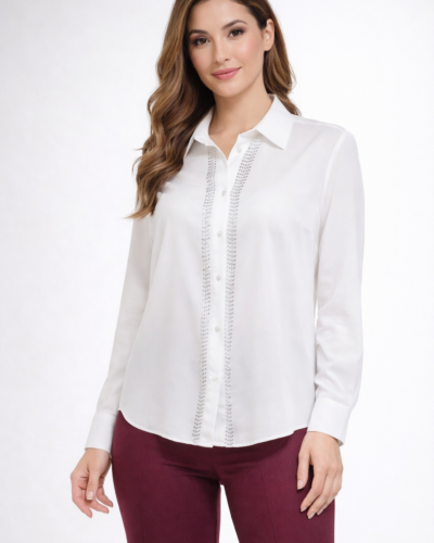 Λευκό Πουκάμισο με Στρας – Κομψό & Θηλυκό